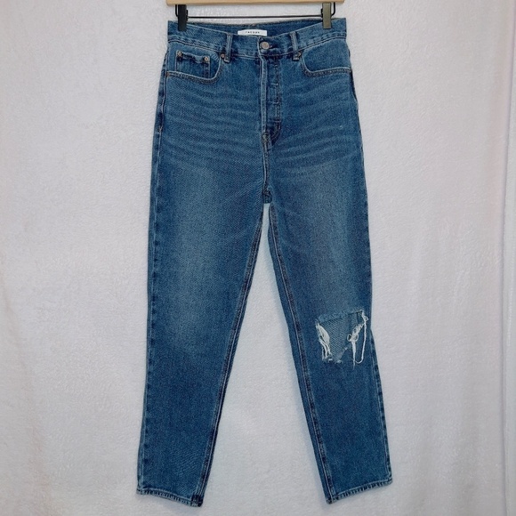 Pacsun Medium Wash Denim Button Fly Ultra High Rise Slim Jeans size 28 - Picture 1 of 7